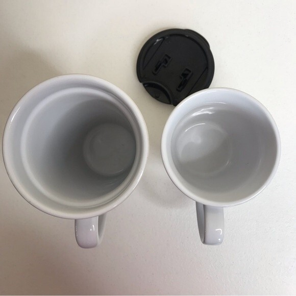 Starbucks Pair Mermaid Siren Logo Ceramic Coffee Cups 12 Oz Lid Travel 11 Oz Mug - Picture 5 of 11